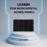 Lexron 55W 36 Hücre Monokristal Güneş Paneli